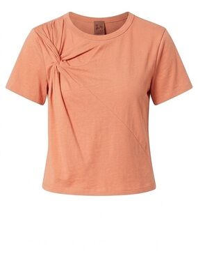 7th Ray Peach Twist Front Cropped Tee - Medium